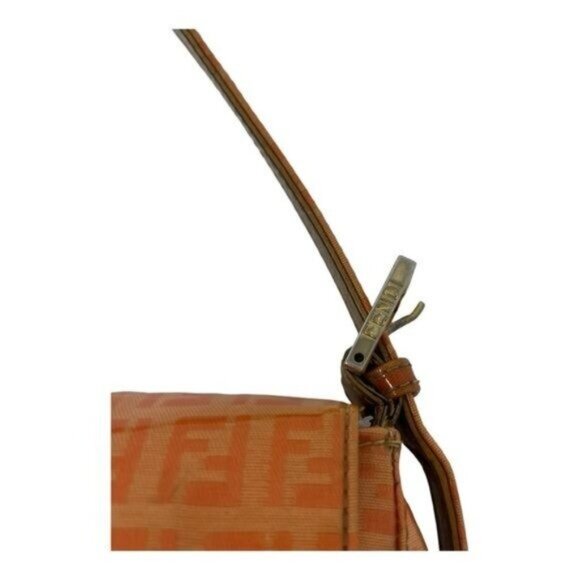 Fendi Zucchino Mama Forever Patent Leather Orange Baguette Shoulder Bag - Picture 10 of 16